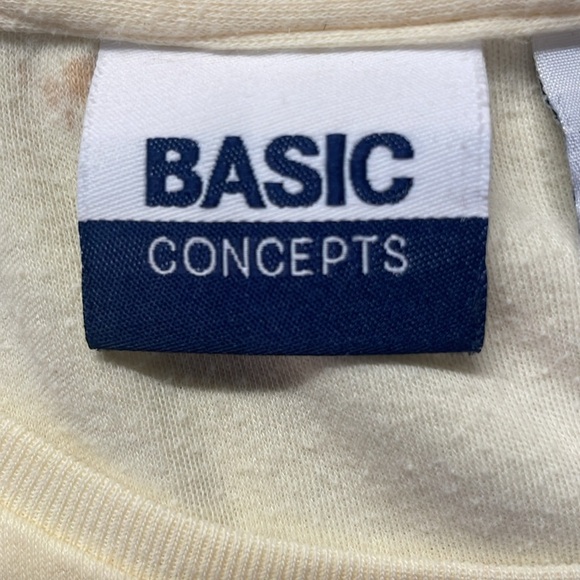 Basic concepts short sleeve top cotton round neck pull over yellow womens size S - Picture 7 of 9